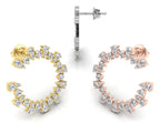 18K Bespoke Pear Diamond Hoop Earrings — 3 COLOR