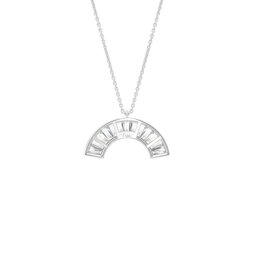 18K Abstract Baguette Diamond Pendant — BACK