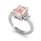 vimg:FJ2421|18K Trilogy Radiant Diamond Ring — 3D VIEW