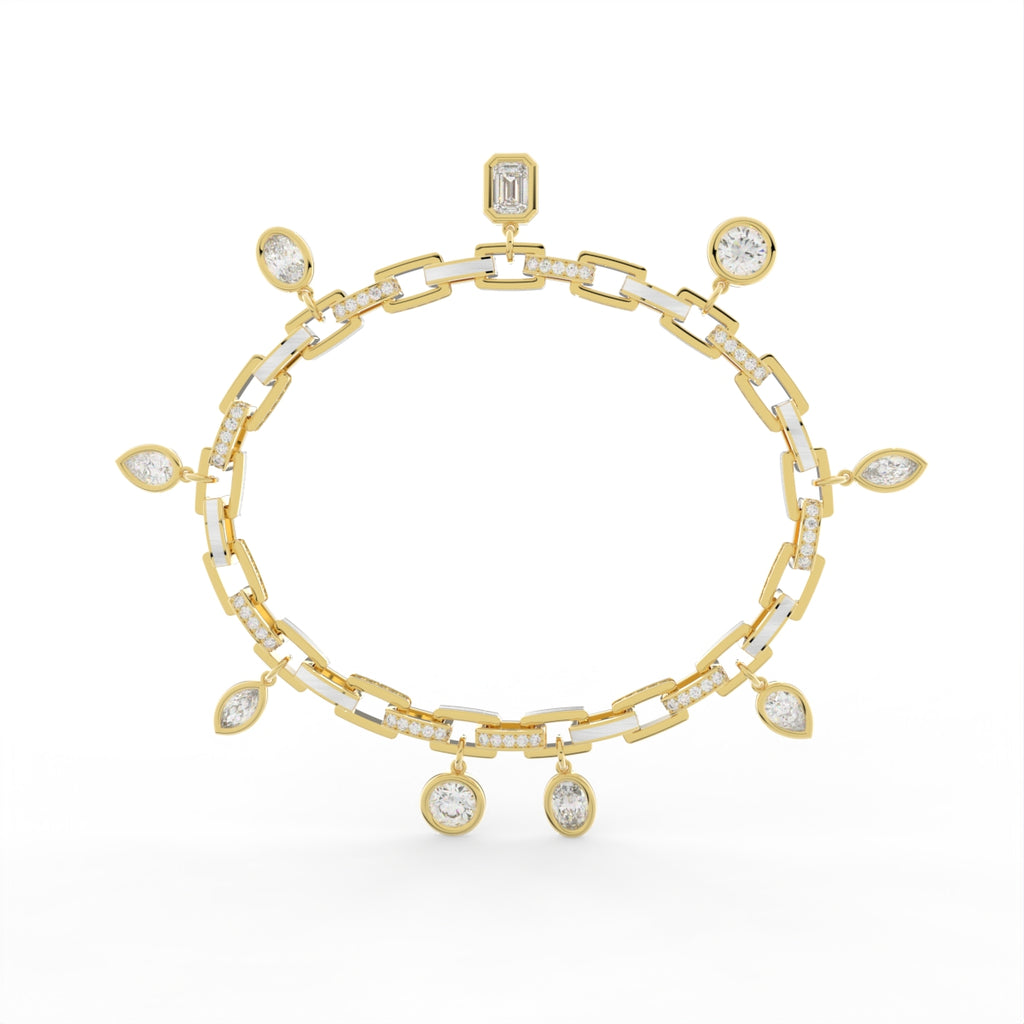 18K Charm Diamond Bracelet — FRONT
