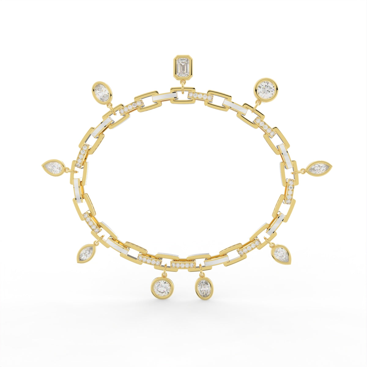 18K Charm Diamond Bracelet — FRONT