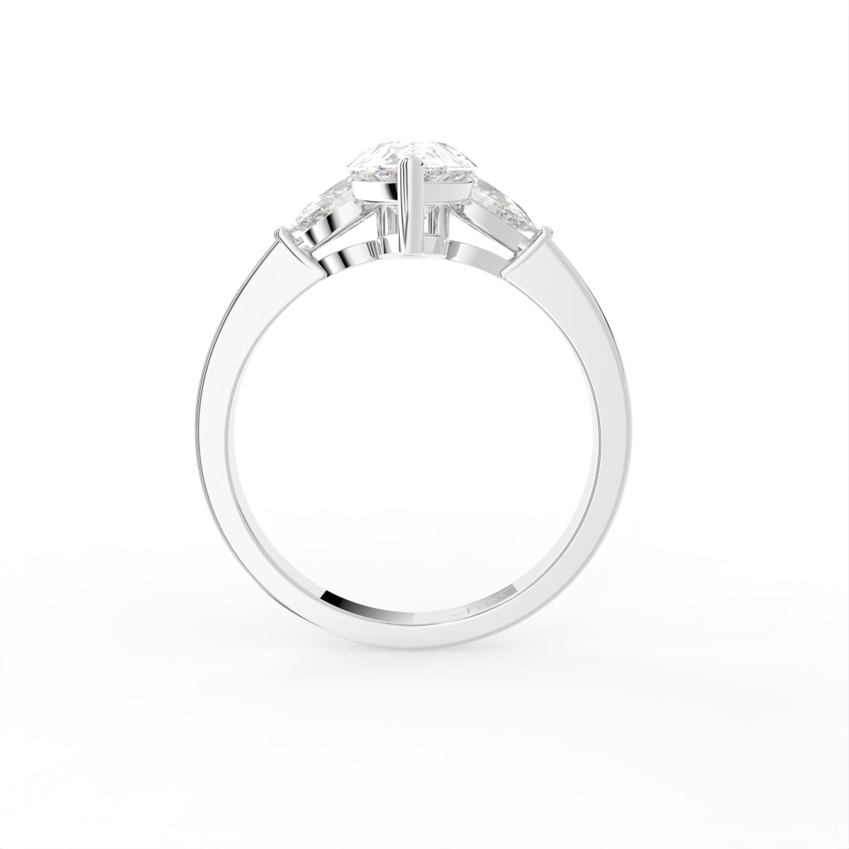 18K Pear Cluster Diamond Ring — FRONT