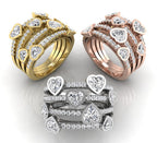 18K Bespoke Round Heart Diamond Ring — 3 COLOR