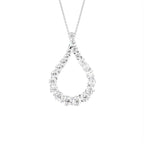 18K Bespoke Pear Round Diamond Pendant — FRONT