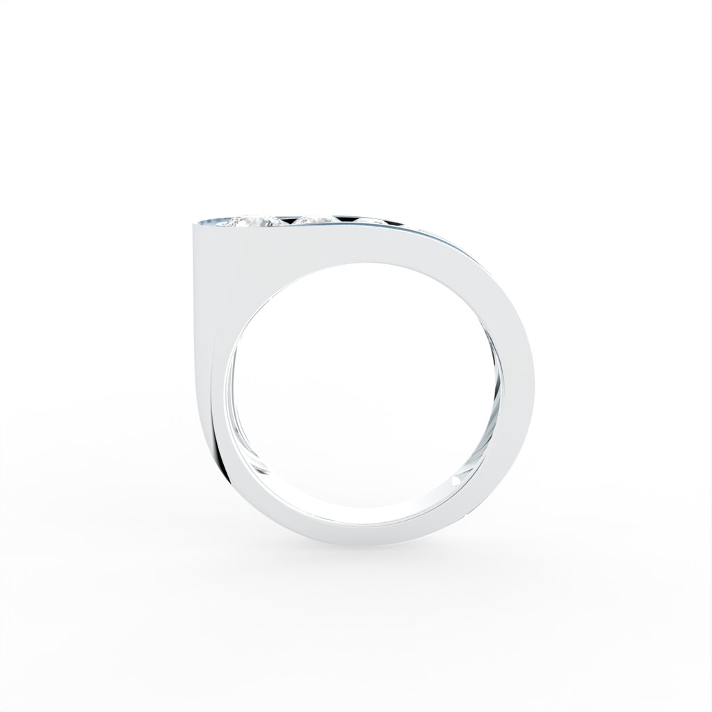 Sterling Silver Diamond Ring — FRONT/BACK