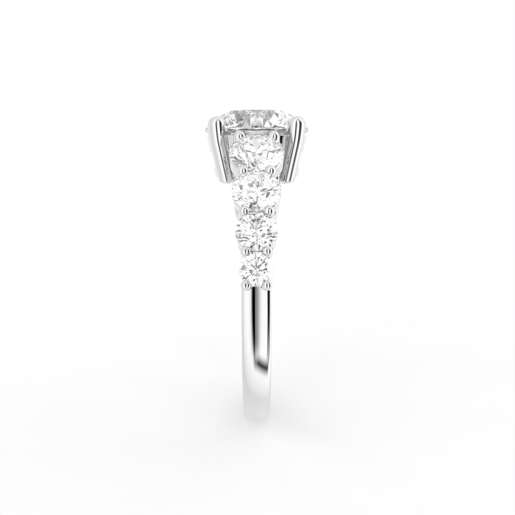 18K Bespoke Solitaire Diamond Engagement Ring — SIDE