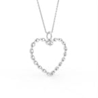 18K Heart Round Diamond Pendant — 3D VIEW