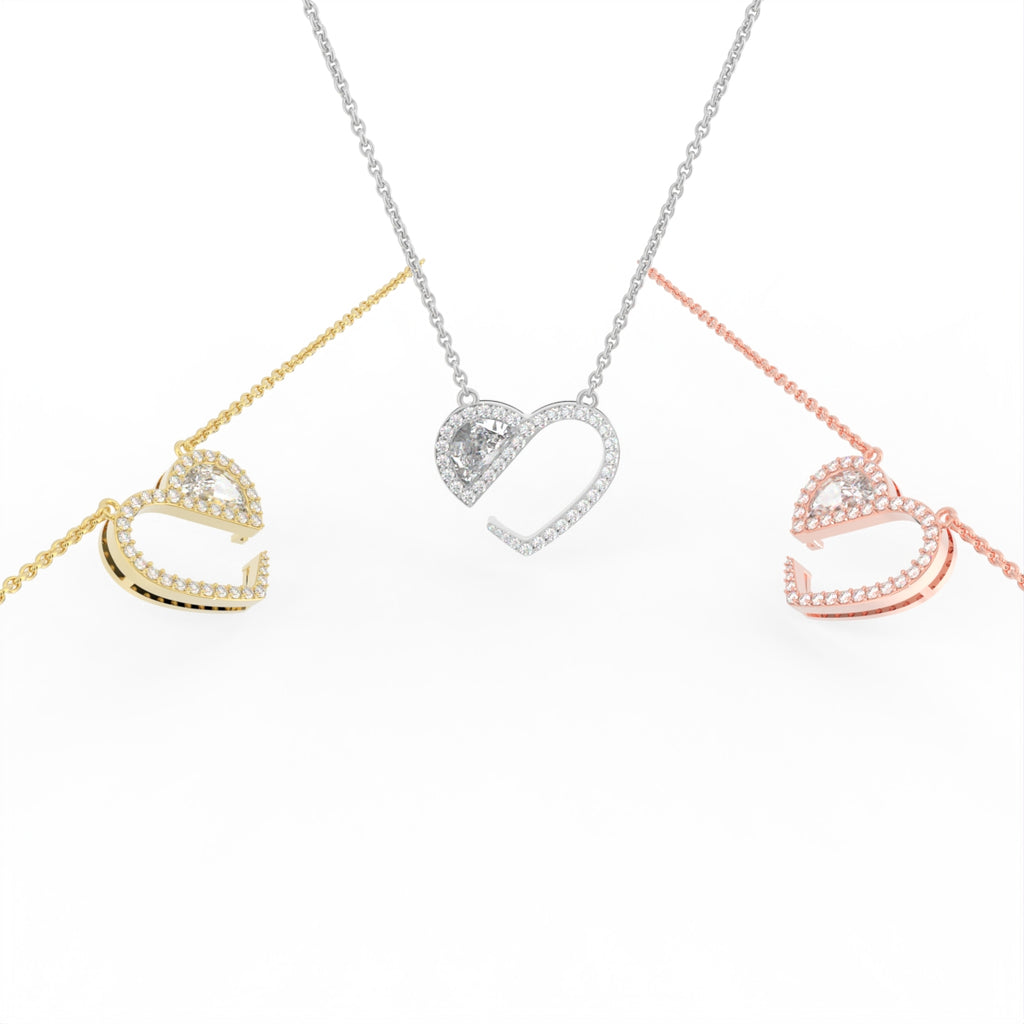 Sterling Silver Diamond Pendant — 3 COLOR