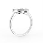 18K Rose Gold Heart Baguette Diamond Ring — 3D VIEW