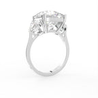18K White Gold Cushion Solitaire Diamond Ring — 3D VIEW