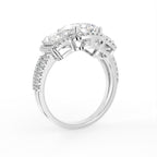 18K White Gold Halo Diamond Engagement Ring — 3D VIEW