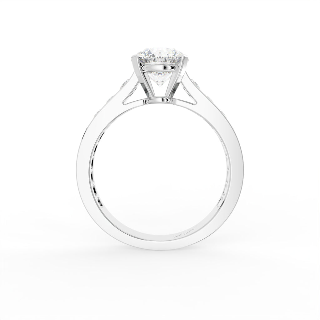 18K Round Solitaire Diamond Ring — FRONT