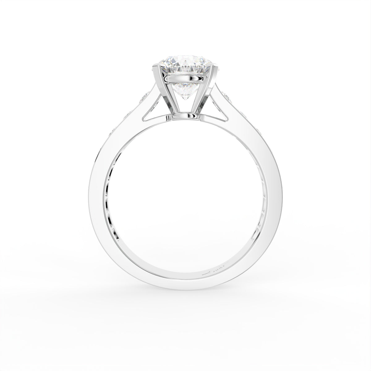 18K Round Solitaire Diamond Ring — FRONT