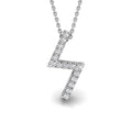 18K White Gold Sowilo Viking Round Diamond Pendant — FRONT