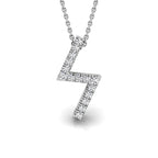 18K White Gold Sowilo Viking Round Diamond Pendant — FRONT