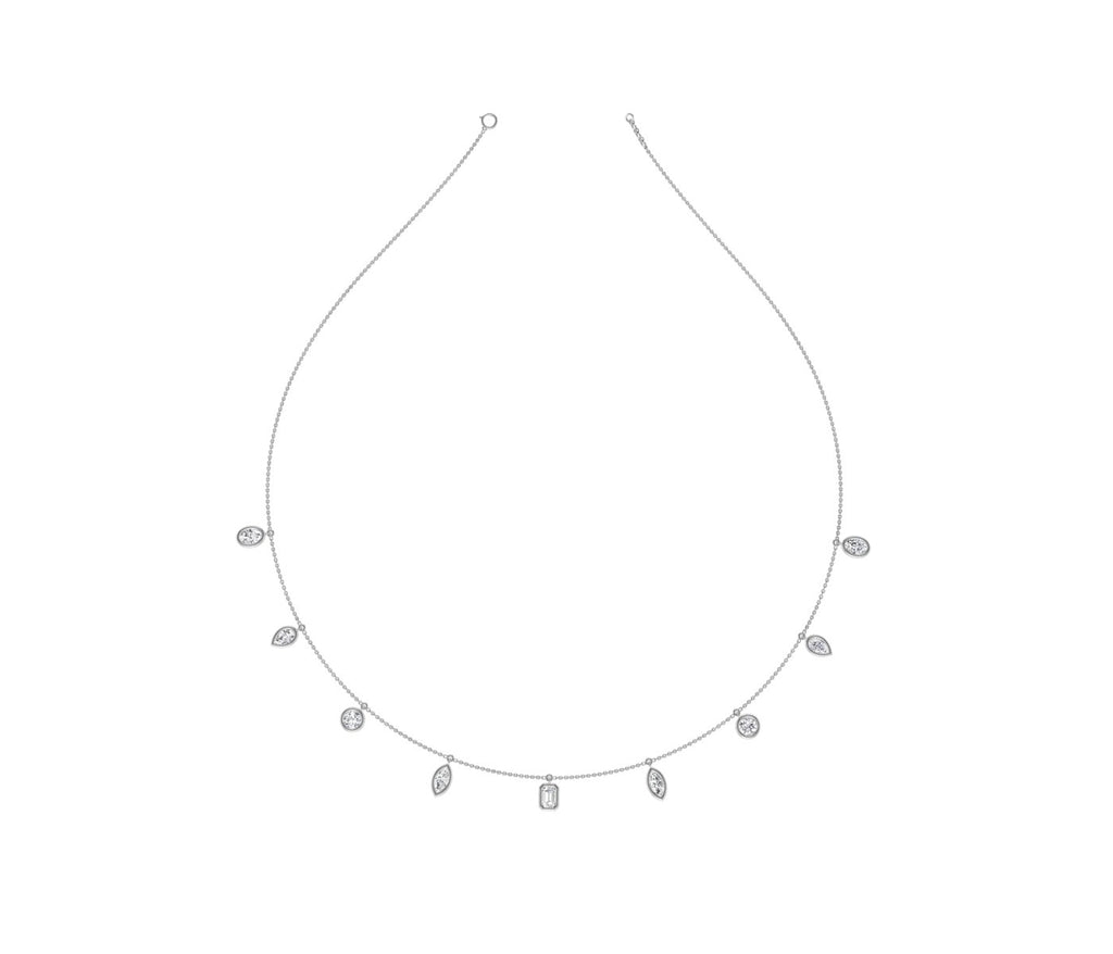 14K Bold Round Tennis Diamond Necklace — TOP