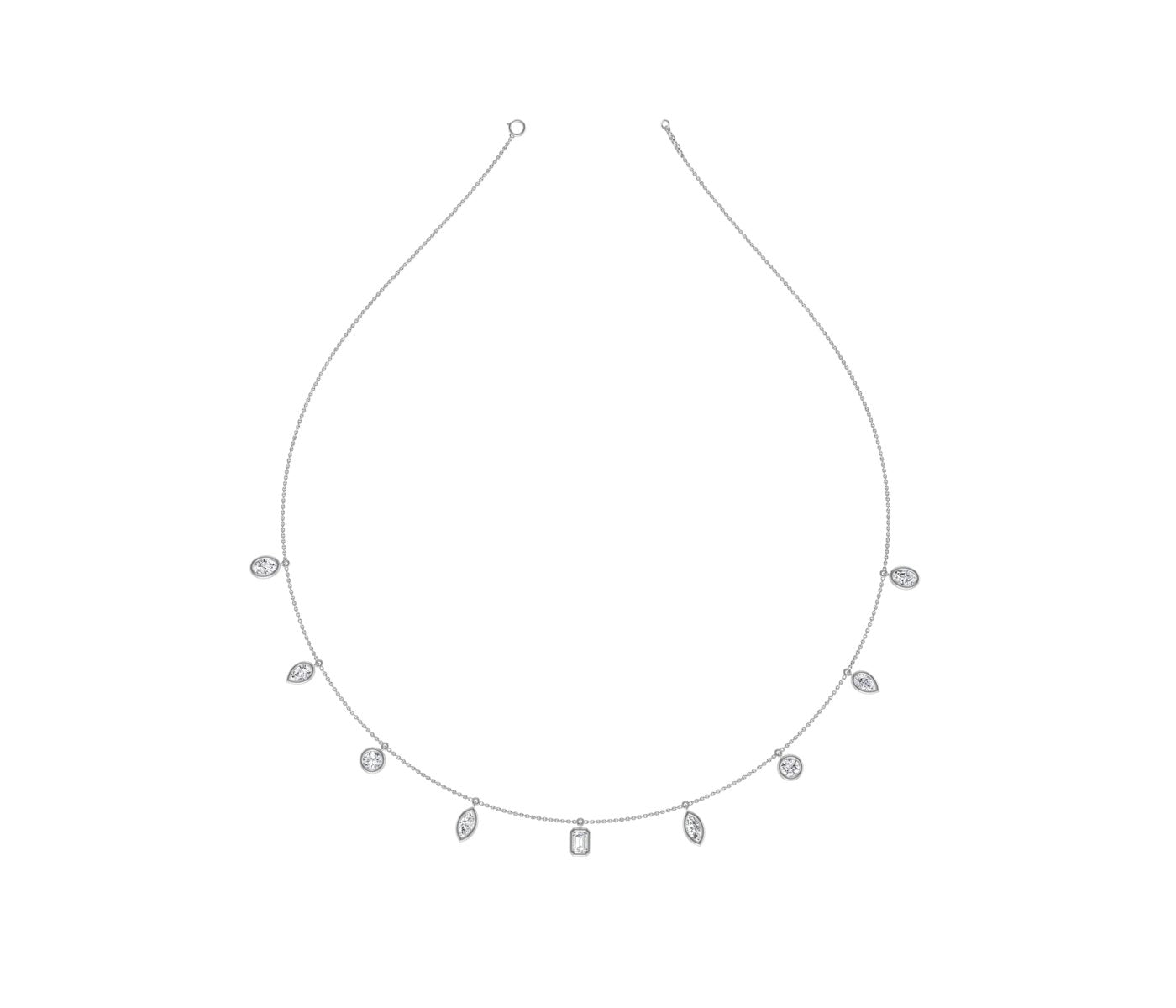 14K Bold Round Tennis Diamond Necklace — TOP