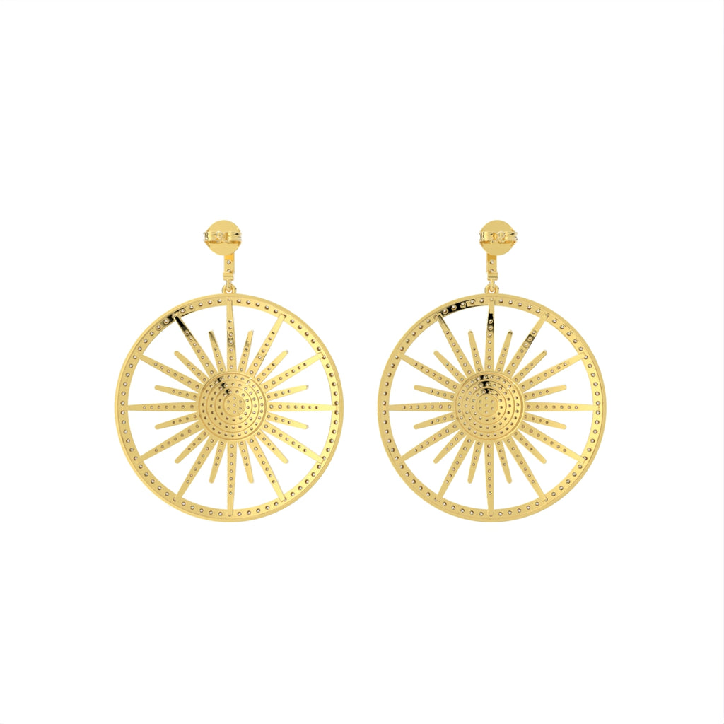 18K Open Circle Diamond Earrings — BACK