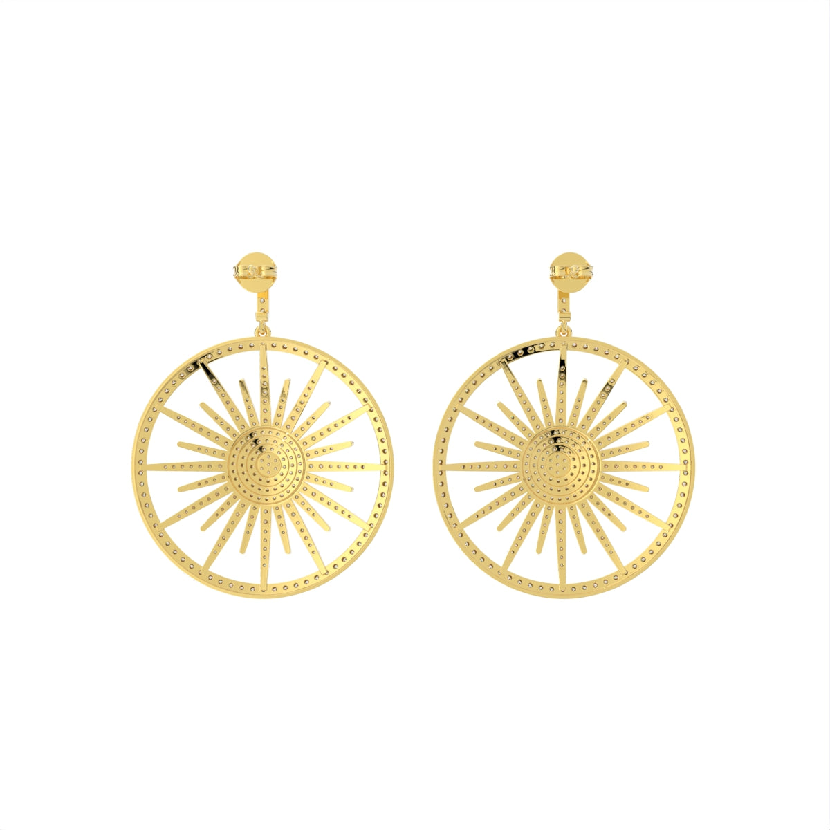 18K Open Circle Diamond Earrings — BACK