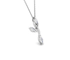 14K White Gold Floral Marquise Diamond Pendant — RIGHT