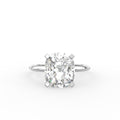 18K Two Tone Solitaire Cushion Diamond Engagement Ring — TOP