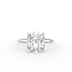 18K Two Tone Solitaire Cushion Diamond Engagement Ring — TOP