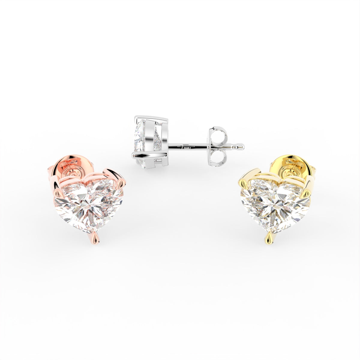 18K Stud Diamond Earrings — 3 COLOR