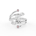 18K White Gold Round Diamond Ring — TOP