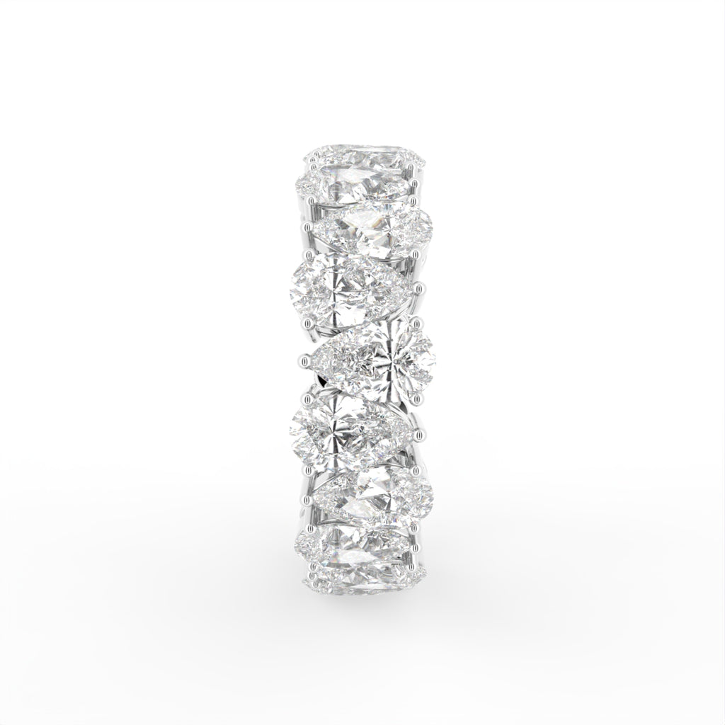 vimg:FJ3270|vimg:FJ3274|vimg:FJ3282|vimg:FJ3284|vimg:FJ3285|14K White Gold Full Eternity Pear Diamond Ring — SIDE
