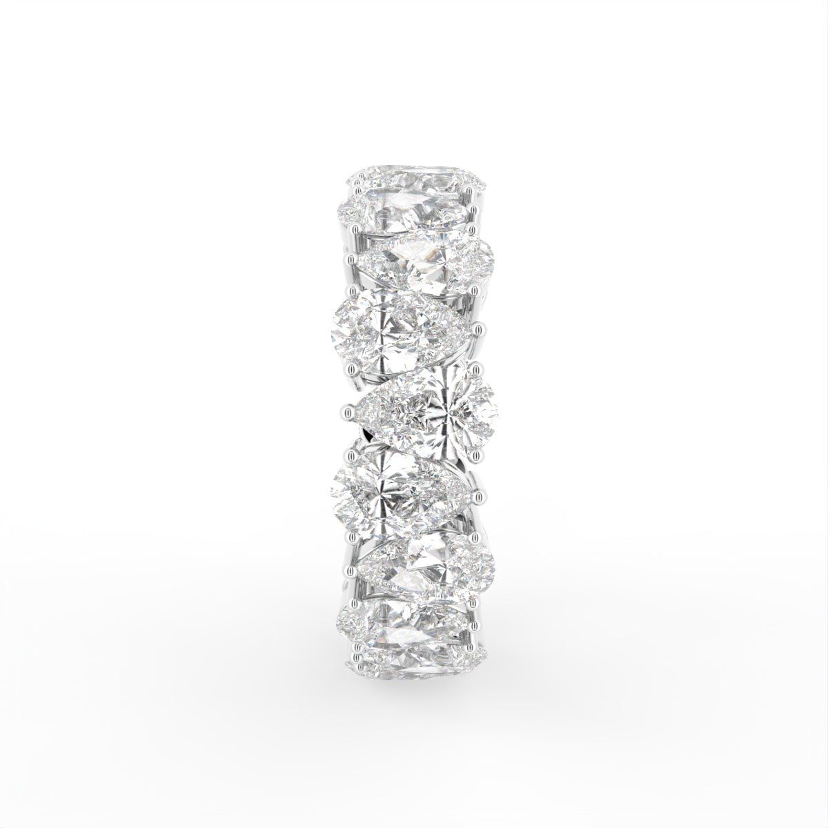 vimg:FJ3270|vimg:FJ3274|vimg:FJ3282|vimg:FJ3284|vimg:FJ3285|14K White Gold Full Eternity Pear Diamond Ring — SIDE