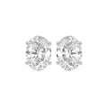 18K Oval Solitaire Diamond Earrings — TOP