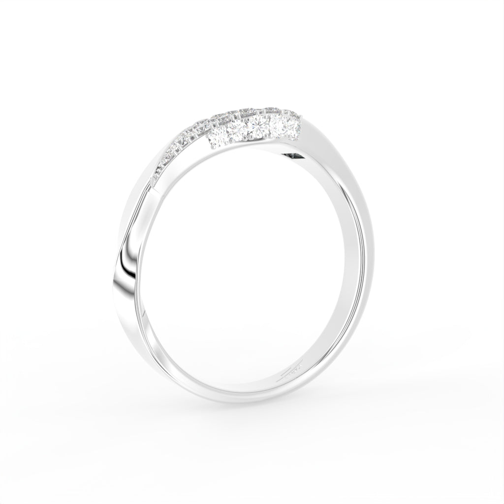 18K Bespoke Baguette Diamond Pave Ring — 3D VIEW