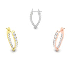 18K Pave Diamond Hoop Earrings — 3 COLOR