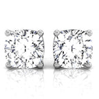 18K Solitaire Round Diamond Earrings — TOP