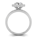 18K Halo Round Diamond Ring — FRONT