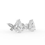 18K Pear Butterfly Diamond Earrings — 3D VIEW