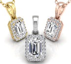 18K Halo Diamond Pendant — 3 COLOR