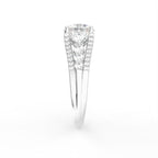 18K Shoulder Set Diamond Ring — SIDE