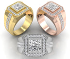 18K Bespoke Princess Diamond Ring — 3 COLOR