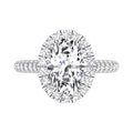 18K Halo Oval Diamond Ring — TOP