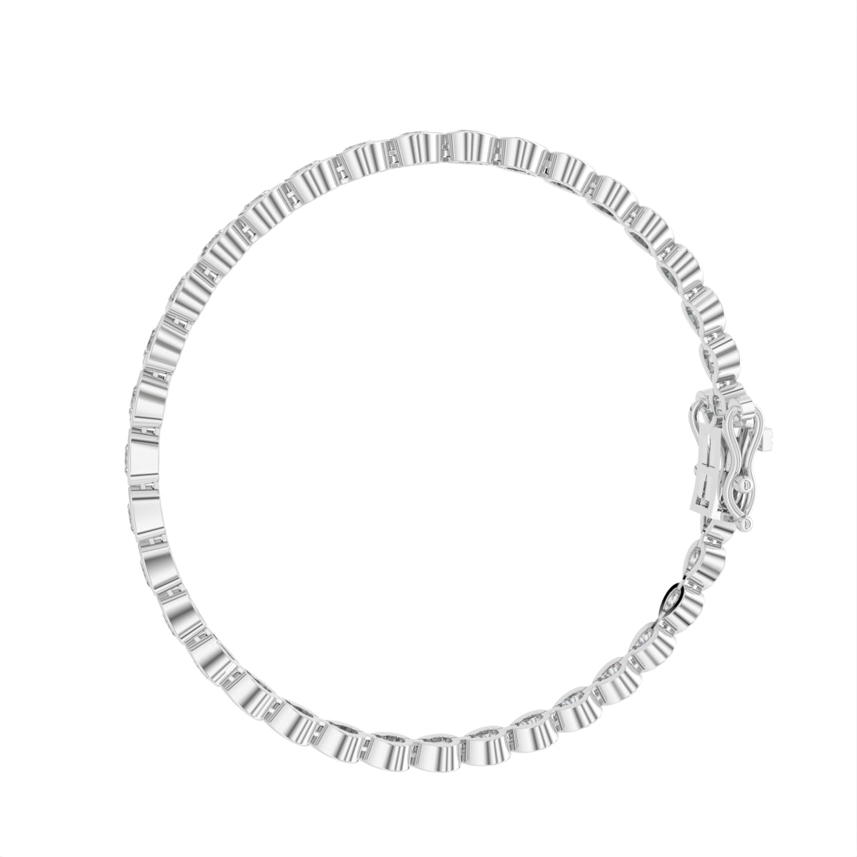 18K Pear Diamond Bezel Bracelet — 3D VIEW