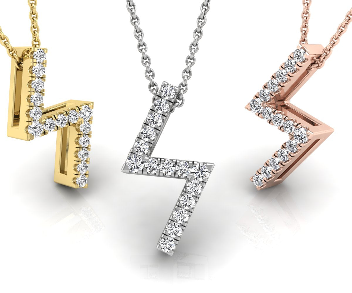 18K White Gold Sowilo Viking Round Diamond Pendant — 3 COLOR