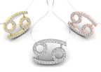 vimg:FJ3156|vimg:FJ1993|18K White Gold Zodiac Round Diamond Pendant — 3 COLOR