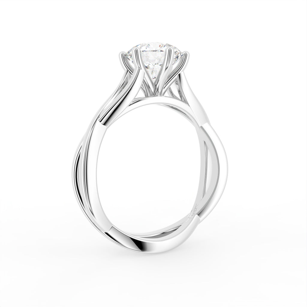 18K Solitaire Diamond Engagement Ring — 3D VIEW