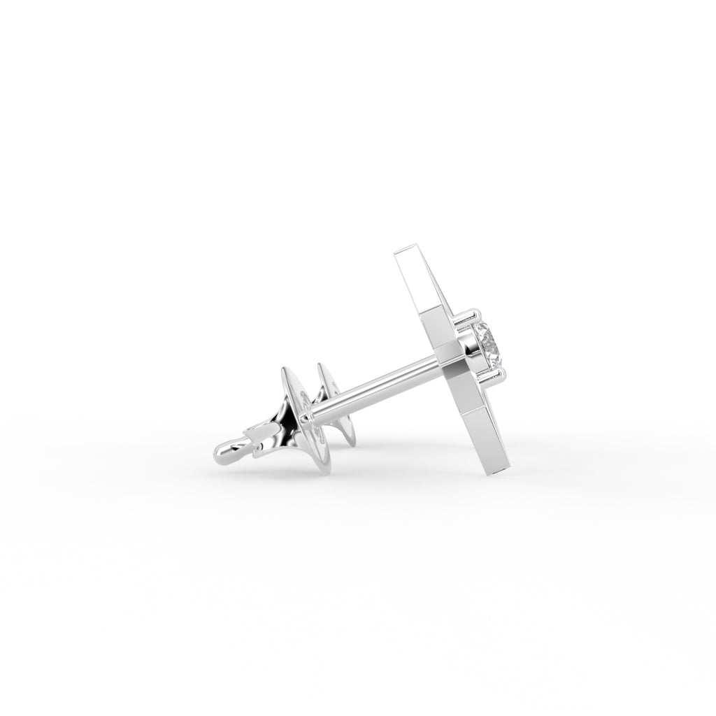 18K Starburst Diamond Earrings — SIDE VIEW