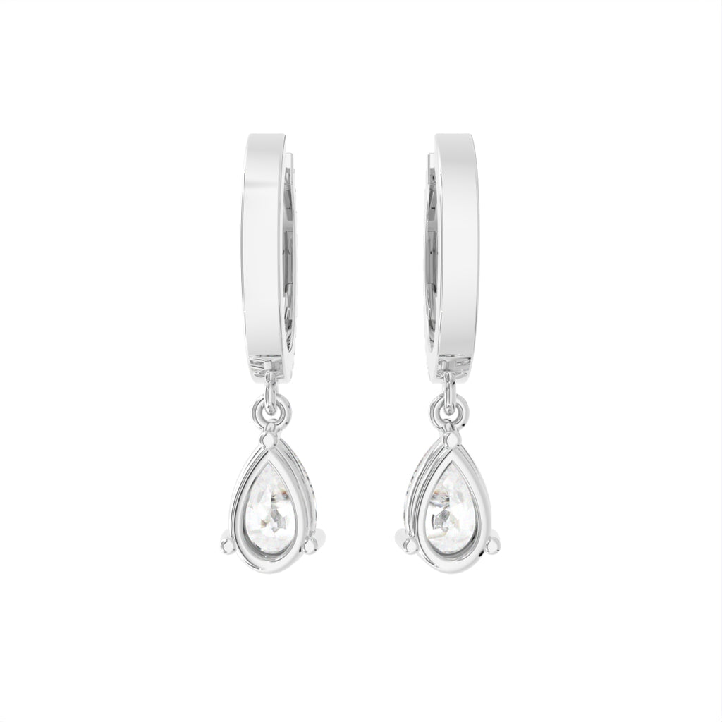 18K Pearl Drop Diamond Earrings — BACK