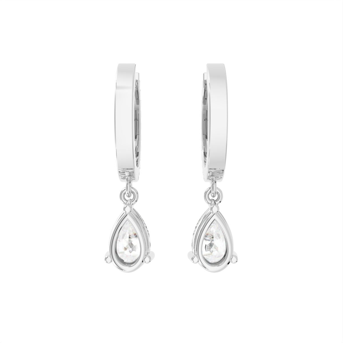 18K Pearl Drop Diamond Earrings — BACK