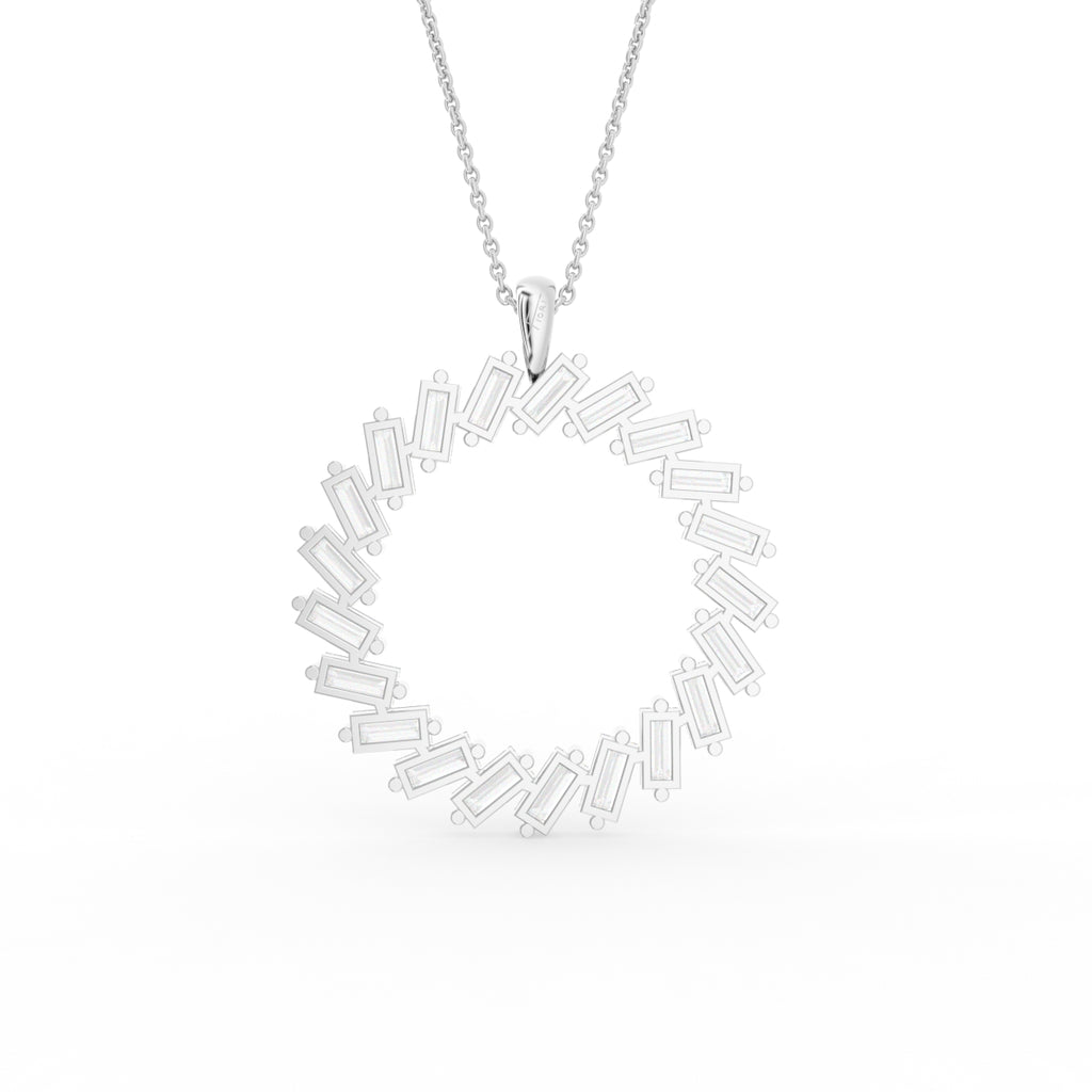 18K Bespoke Baguette Diamond Pendant — BACK