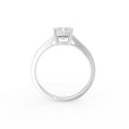 18K Solitaire Emerald Diamond Ring — FRONT