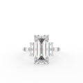18K Emerald Cut Diamond Solitaire Ring — TOP